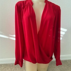 INC International Concepts Vibrant Red Blouse